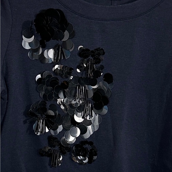 Ann Taylor size M 3/4 sleeve pullover top with paillette and bead details, - Picture 10 of 10